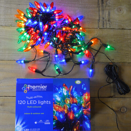 12m 120 LED Premier Multi Function Large Bulb Outdoor Christmas Festoon