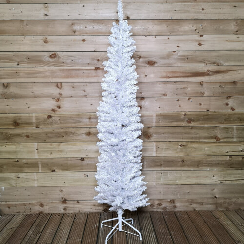 Premier 2m (6.5ft) Premier Pencil Style Slim Christmas Tree in White 1