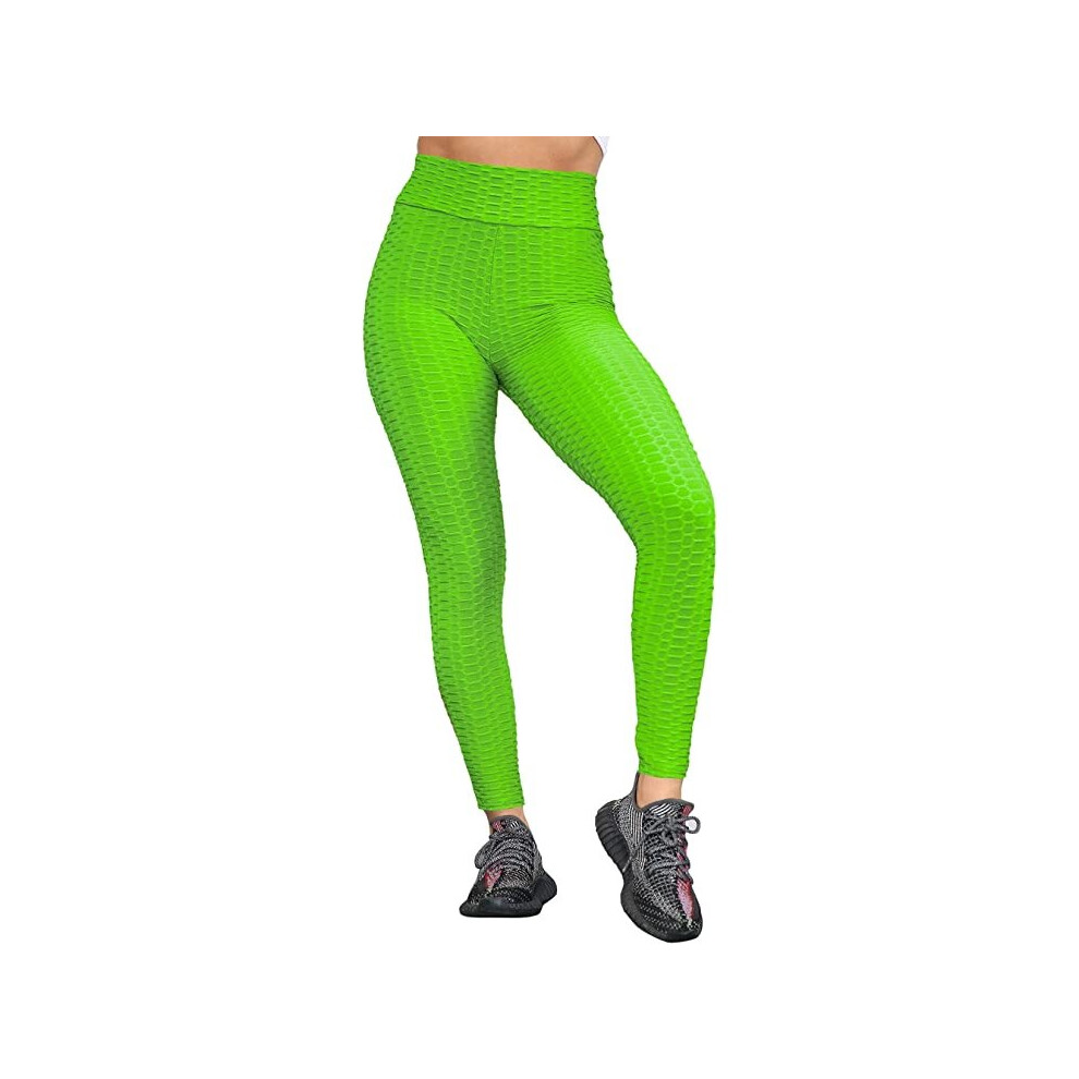 Honeycomb Leggings for Women, Sport High Waist Seamless NEON PINK Leggings,  Yoga Pants 