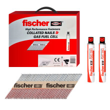 Fischer 3.1 x 90mm Ring Galvanised 1st Fix Framing Nails (2200 Box + 2 Fuel Cells)