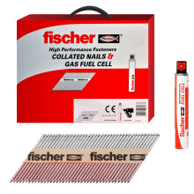 Fischer 2.8 x 63mm Ring Stainless Steel 1st Fix Framing Nails (1100 Box + 1 Fuel Cell)