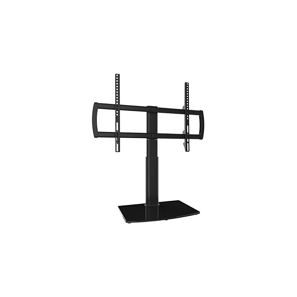 Universal Swivel TV Stand/Base Table Top TV Stand 32 to 65 inch TVs 80 Degree Swivel, 4 Level Height Adjustable, Heavy Duty Tempered Glass Base,