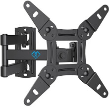 PERLESMITH TV Wall Bracket for 13-43 inch TVs, Swivels Tilts TV mount for Flat & Curved TV?VESA 75x75mm to 200x200mm up to 20kg