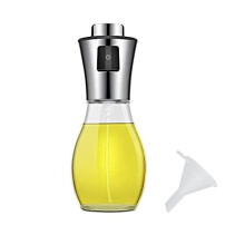 200ml Olive Oil Sprayer Bottle Oil Dispenser Transparent Food-Grade Portable Spray Bottle Vinegar Bottle Air Fryer Stainless Steel for Salad, BBQ