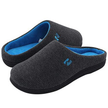 RockDove Men's Original Two-Tone Memory Foam Slipper - Open-Back Slip-On with Contour Insole, Anti-Slip Rubber Sole, Vegan