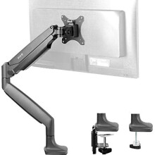 VIVO Premium Aluminum Height Adjustable Single Monitor Articulating Desk Mount Stand w/Gas Spring Arm Fits up to 32" Screen (STAND-V001Q)