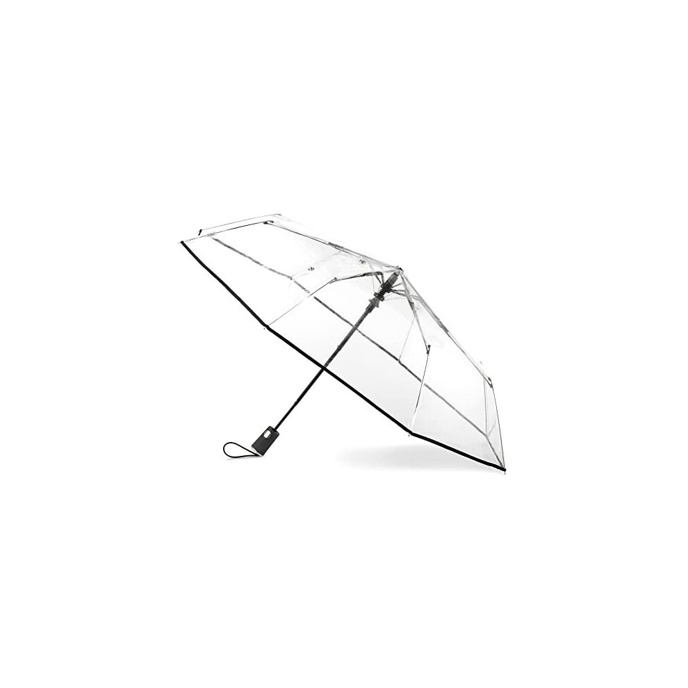 totes Clear Canopy Automatic Open Foldable Umbrella