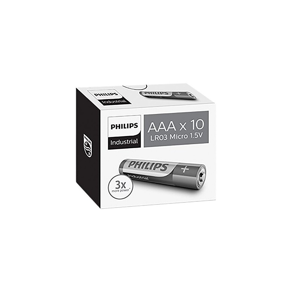 Philips Industrial Alkaline Batteries AAA Silver / Green 10 pieces