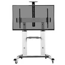 VIVO STAND-TV22S Ultra Heavy-Duty Mobile TV Cart for 32-100 in TVs, Adjustable Tilt, Height 48-68 in, 4 Locking Casters