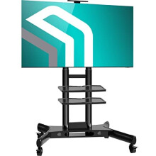 ONKRON TV Stand Height Adjustable & Rollable - TV Stand Swivel for 40-70 inch LED Flat & Curved Max VESA Stand up to 45,5 kg / TV Stand Black TS1551