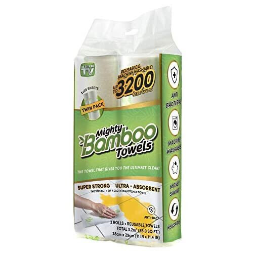 Mighty Bamboo Towels Super Strong, Ultra Absorbent, Reusable (Paper Towel Alternative) 2