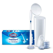 Clorox ToiletWand Disposable Toilet Cleaning System - ToiletWand, Storage Caddy and 6 Disinfecting ToiletWand Refill Heads (Packaging May Vary)