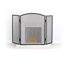 Relaxdays Steel Spark Guard, 3-Panel Fire Screen, Fireplace Fender H x W 62 x 96 cm, Black
