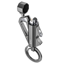 VVAY Outdoor Camping Survival Petrol Kerosene Flame Lighter with Chain Keyring Bottle Opener (Sold without Fluid)