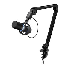 Trust Gaming Microphone GXT 255+ Onyx Professional Streaming Microphone With Arm, Shock Mount, Pop Filter, Cardioid USB Microphone for Podcast,