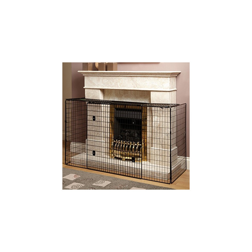 Fireside Extending Extendable Nursery Child Safety Fireguard Firescreen Black Srendi