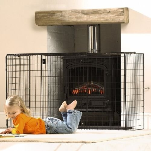 Fireside Extending Extendable Nursery Child Safety Fireguard Firescreen Black 1