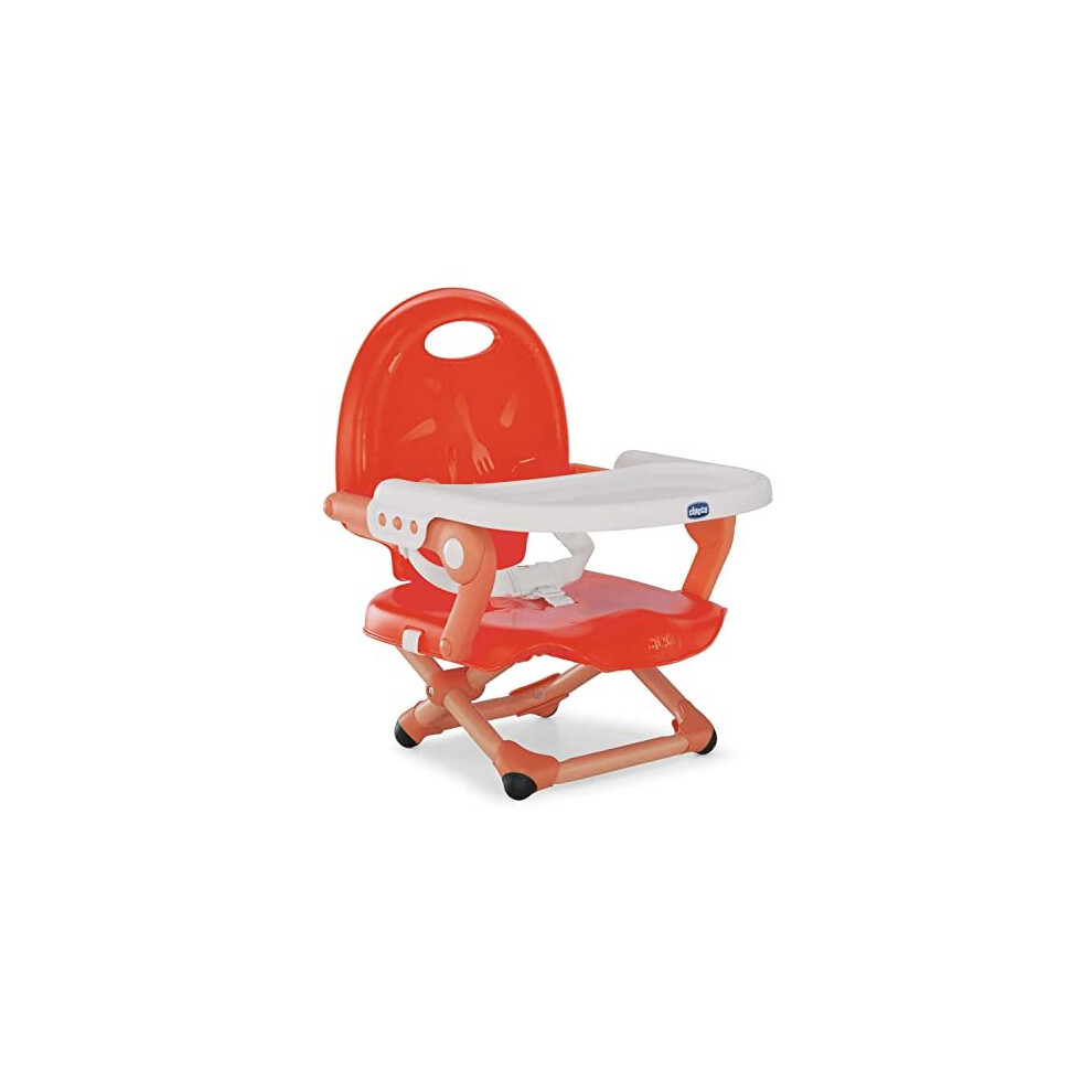Chicco Pocket Snack Booster Seat For 6 Months To 3 Years (15 Kg), Portable High Chair, Adjustable, With Compact Closure And Removable Plate, Popp
