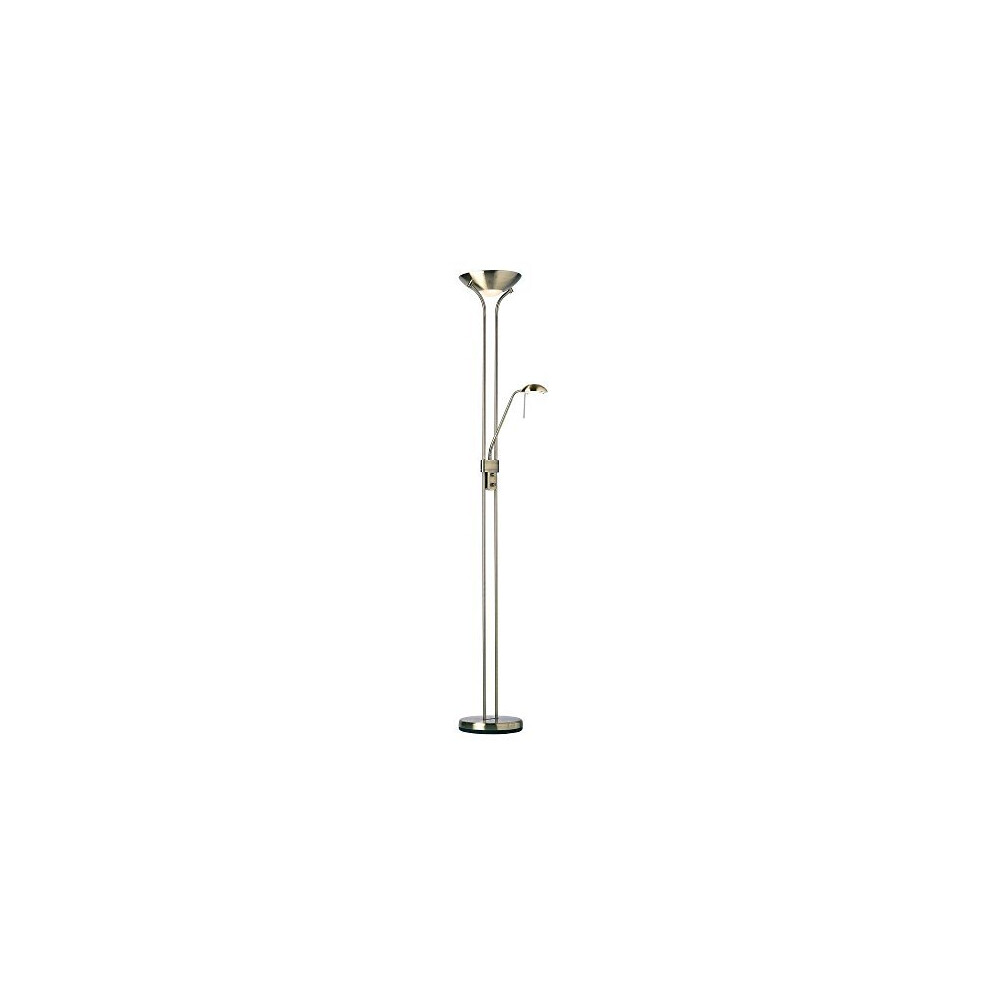 Betta Ing Mother And Child Task Floor Lamp, Antique Brass, 1800Mm Tall, Dual Reading With Double Rotary Dimmer Light