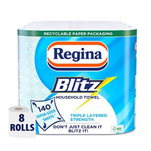 Regina Blitz Household Towel, 560 Super-Sized Sheets, Triple Layered Strength, 8 Count (Pack of 1)
