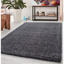BPIL Shaggy Rugs Soft plain Thick Pile Large Small Antiskid Area Rug (GREY, 120X170CM)
