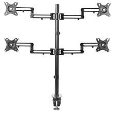 VIVO Full Motion Aluminum 17 to 32 inch Quad Monitor Desk Mount Stand with Articulating Arm Joints | Fits 4 Screens, Max VESA 100x100 (STAND