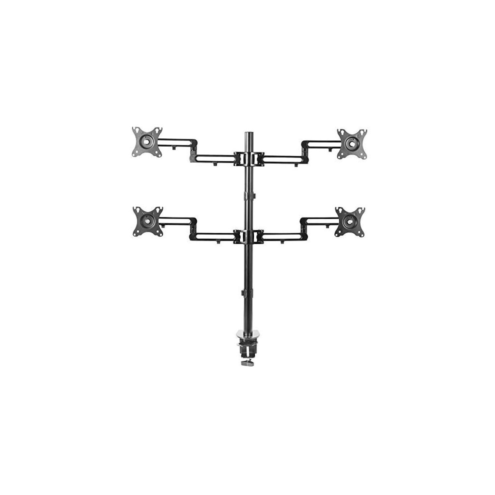 VIVO Full Motion Aluminum 17 to 32 inch Quad Monitor Desk Mount Stand with Articulating Arm Joints | Fits 4 Screens, Max VESA 100x100 (STAND