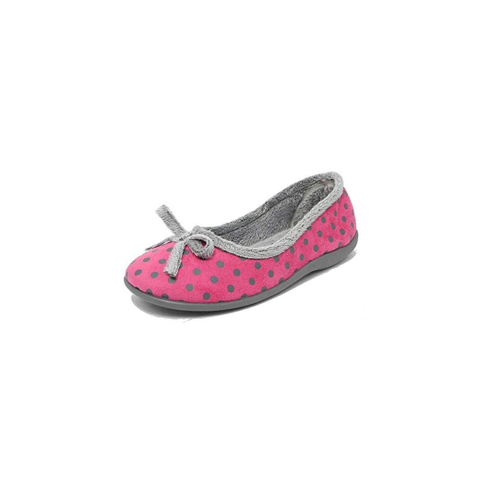 Sleepers Womens Ladies Memory Foam Slippers Pink or Blue Polka Dot Size 3 4 5 6 7 8