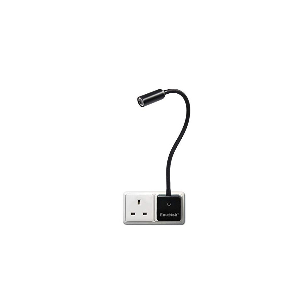 Plug in Dimmable LED Wall Reading Light, Flexible LED Bedside Wall Spot Lamp with Type G Power Socket Plug, 3W Maximum 280Lm 3X Brightness Levels