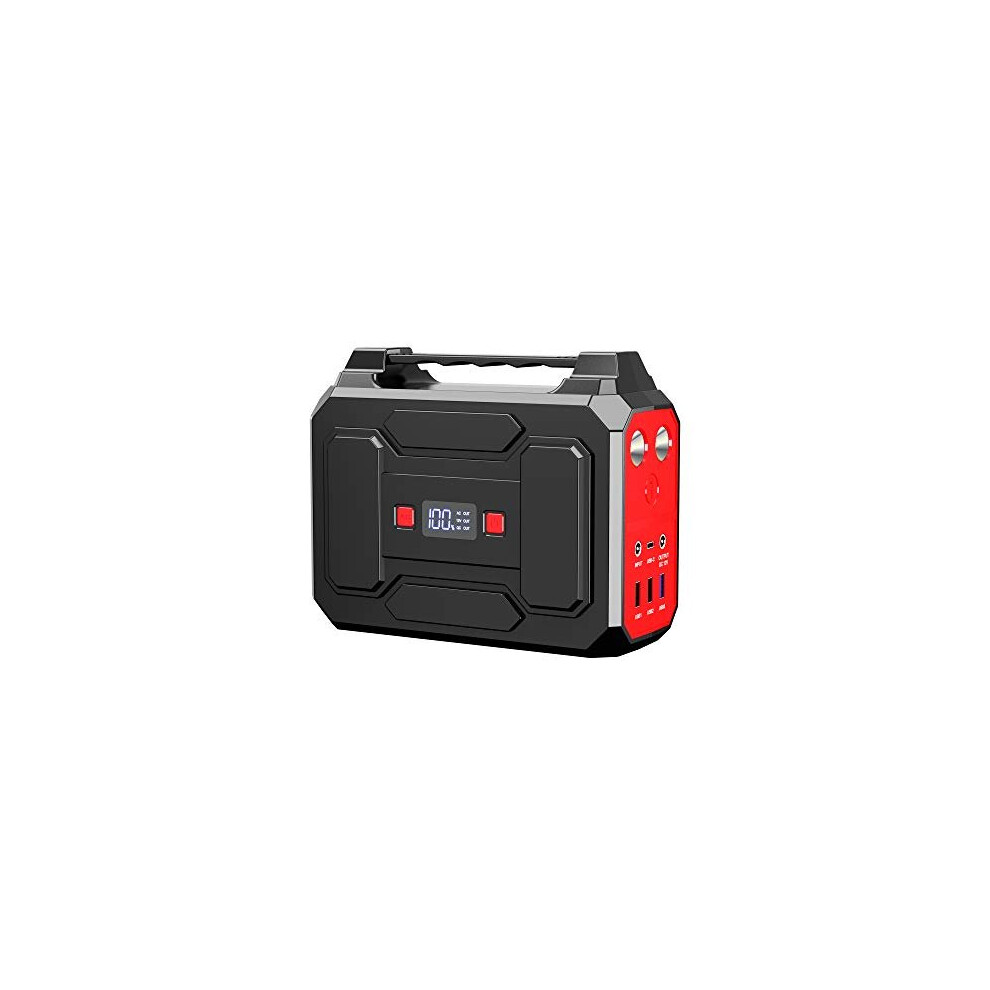 Powkey 99Wh/ 27000mAh Portable Power Station,100W Camping Power Pack,Solar Generator with AC/DC/USB/Type C Outlet for Outdoors Camping Travel Fi