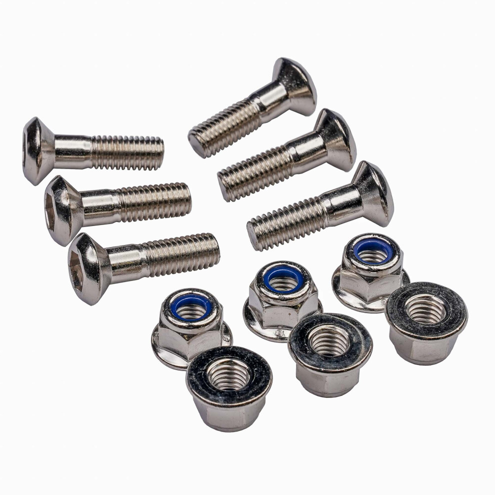 Bike It Sprocket Bolt/Nut Kit M8x25 Mm 1.25 Pitch 6 Pieces Chromoly Bolt Carbon Steel Nut 5034862348333