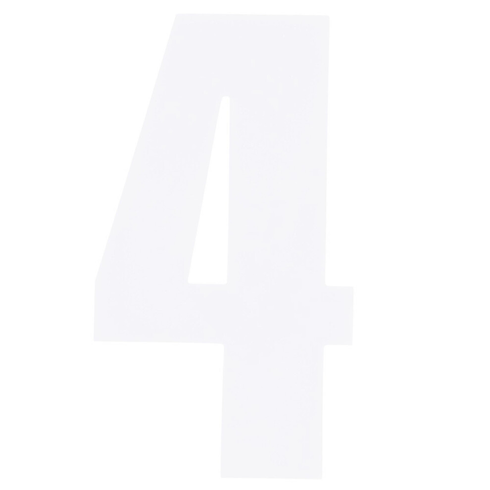 (6 Inch) Bike It Race Numbers Decal - #4 White 5034862251657