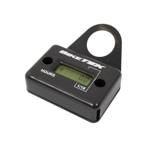 BikeTek Engine Hour Meter Black With Bracket