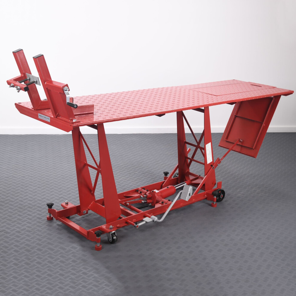 BikeTek Motorcycle Hydraulic Table Lift Red