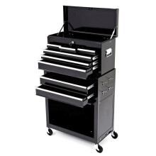 BikeTek Rolling Tool Cabinet With Top Chest Black