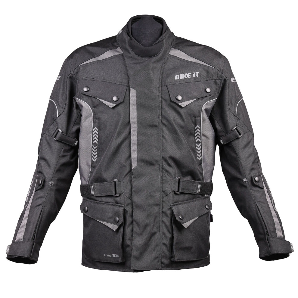 (L) Bike It Burhou All-Season Motorcycle Adventure Jacket Black