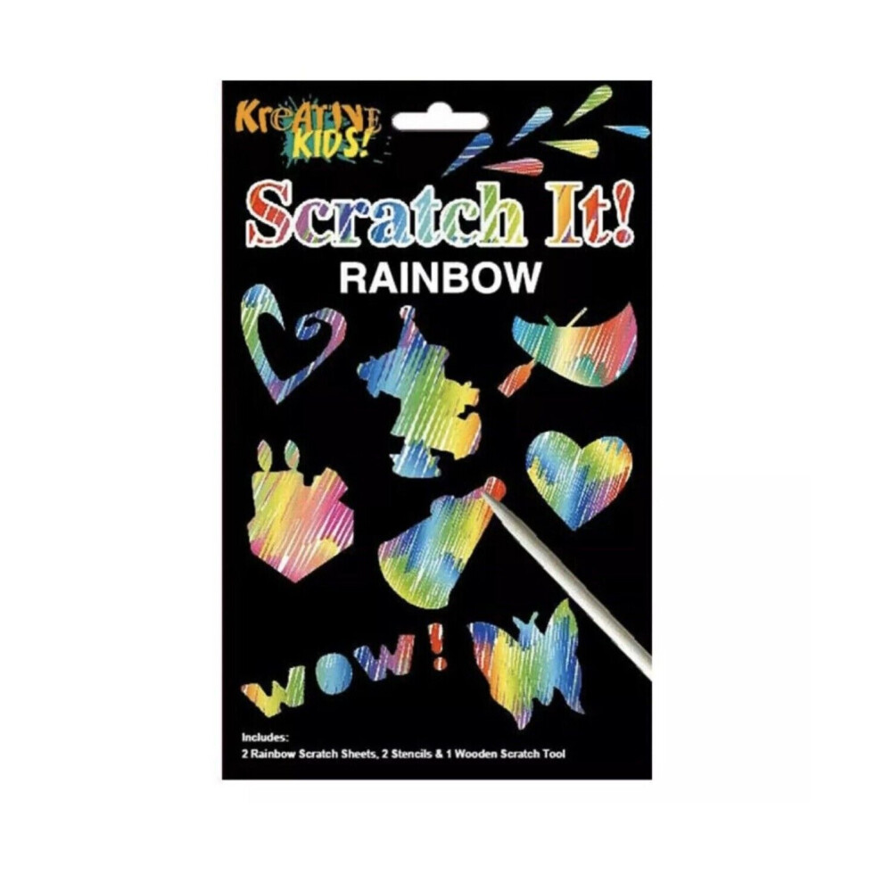 (Single) The Magic Toy Shop Magic Rainbow Scratch Paper Art Kit for Kids Fun Activity Sensory Toys