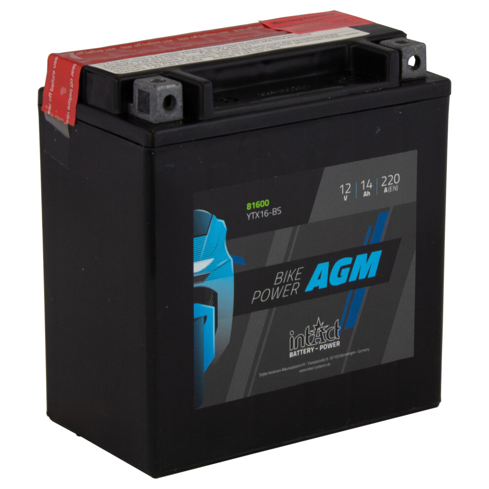 Intact Maintenance Free Agm Bike-Power Battery Ytx16-Bs 4250227523097