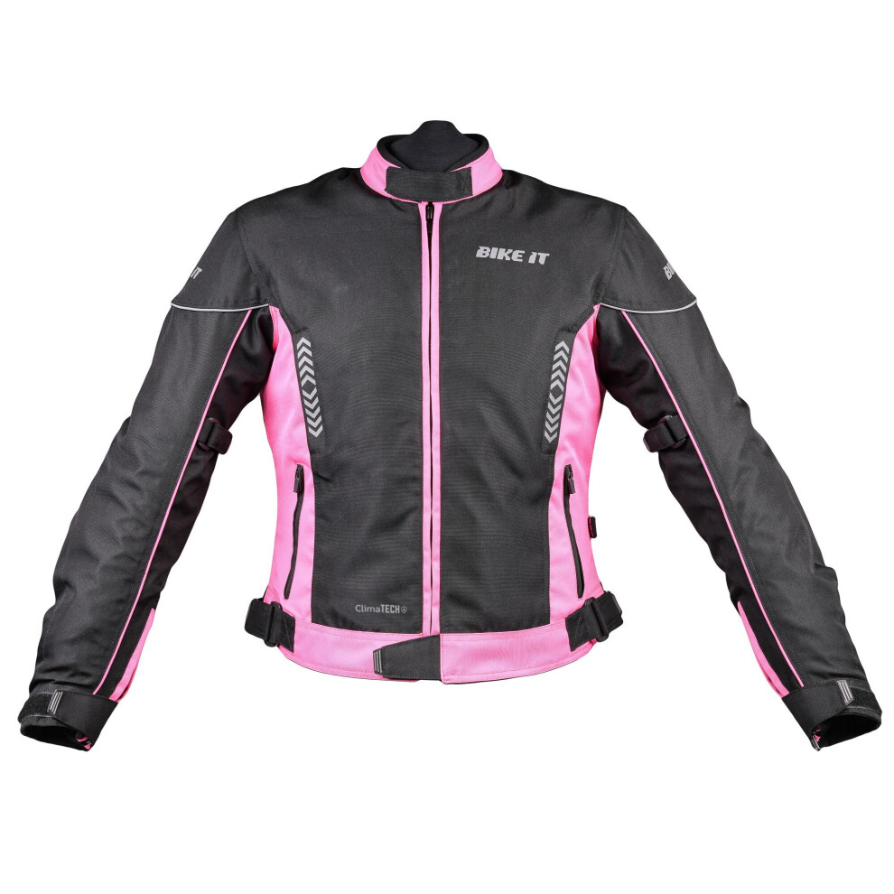 (Xl) Bike It Insignia Ladies Motorcycle Jacket Pink 5034862452245
