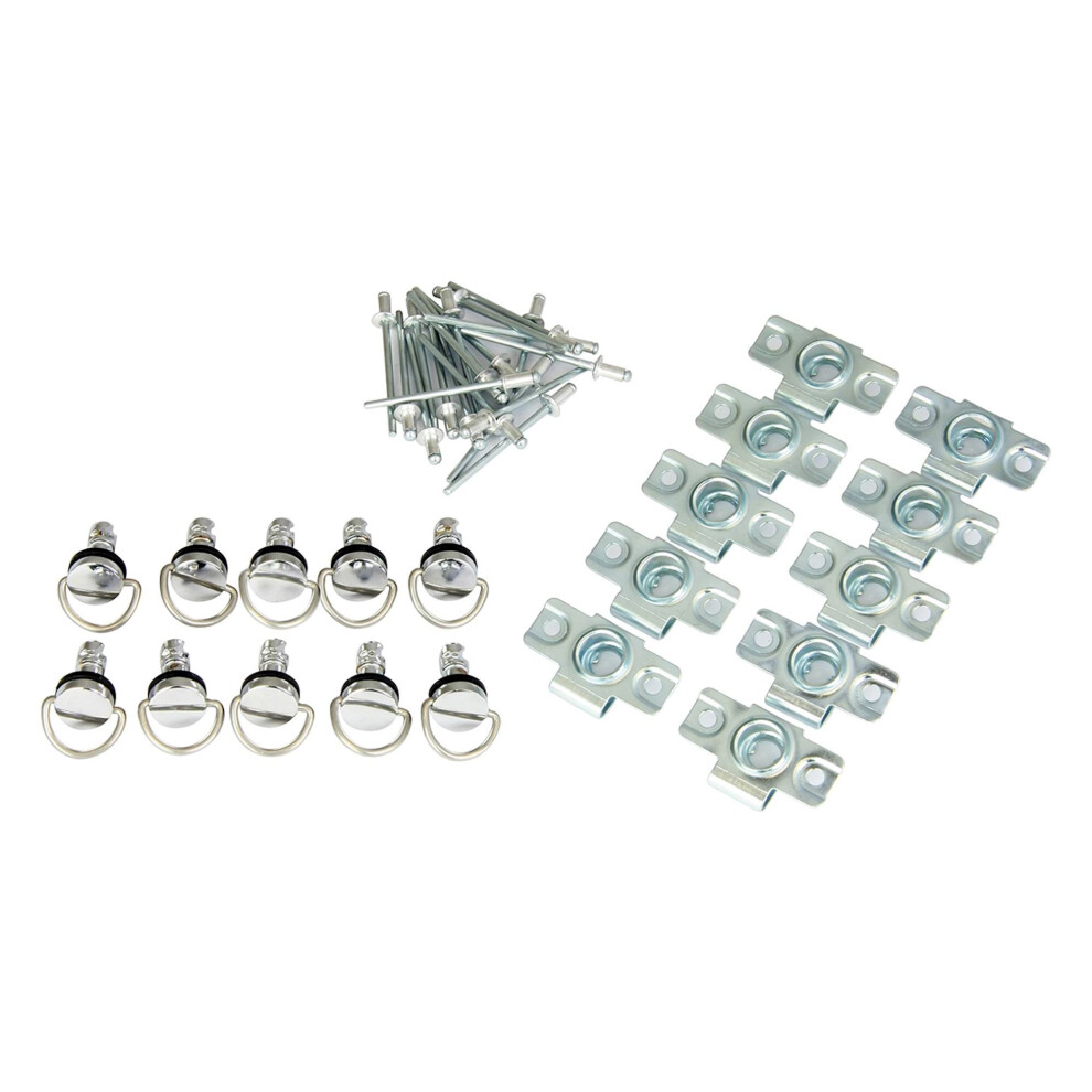 Bike It Silver Quick Release Fairing Fasteners Rivet Type 19 Mm - Pack Of 10 5034862354501
