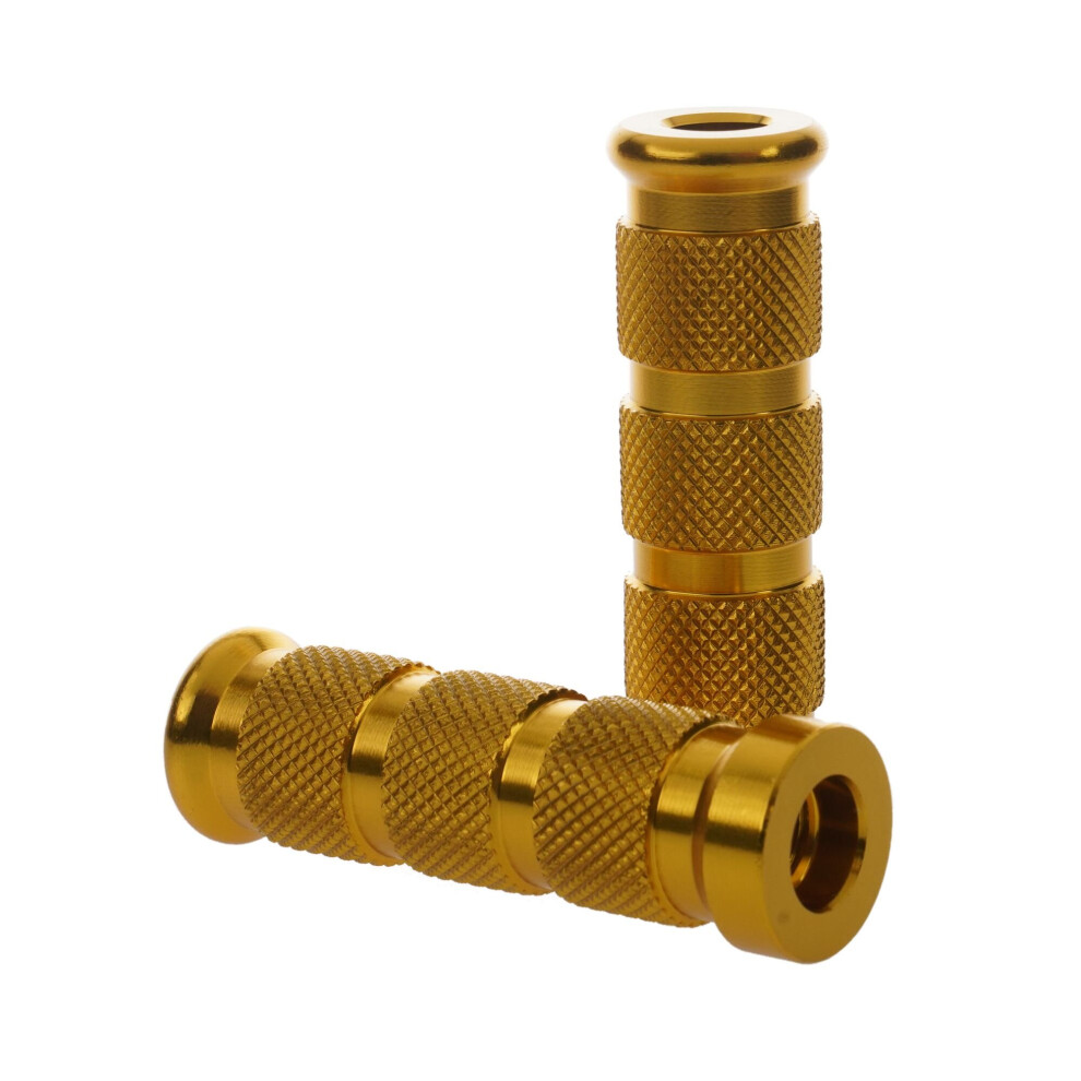 Biketek Aluminium Knurled Replacement Road / Track Footrest Pegs Round - Pair Gold 5034862230836