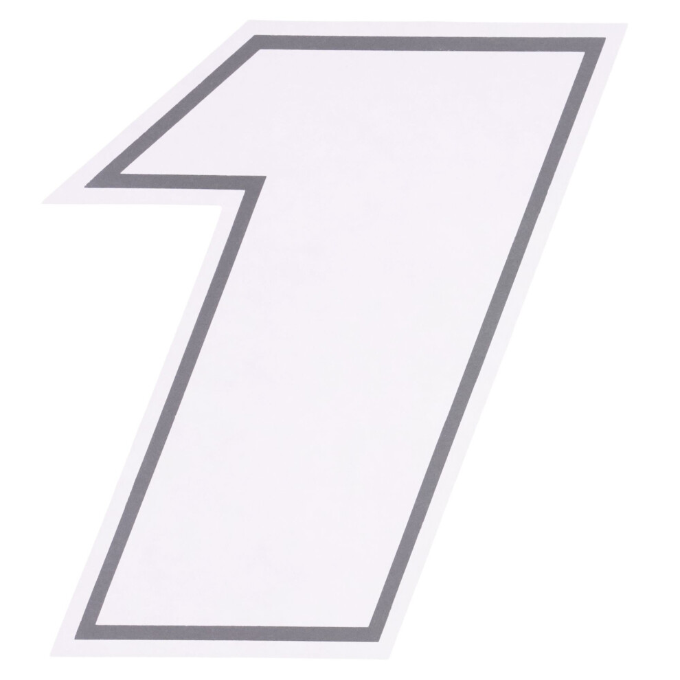 Bike It Deluxe Race Numbers Decal - #1 - 4 Inch White 5034862430489
