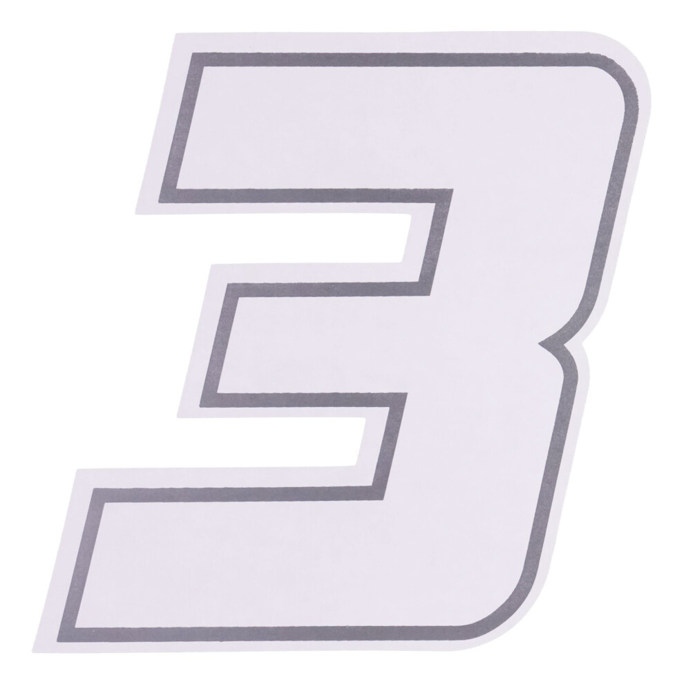 Bike It Deluxe Race Numbers Decal - #3 - 4 Inch White 5034862430502