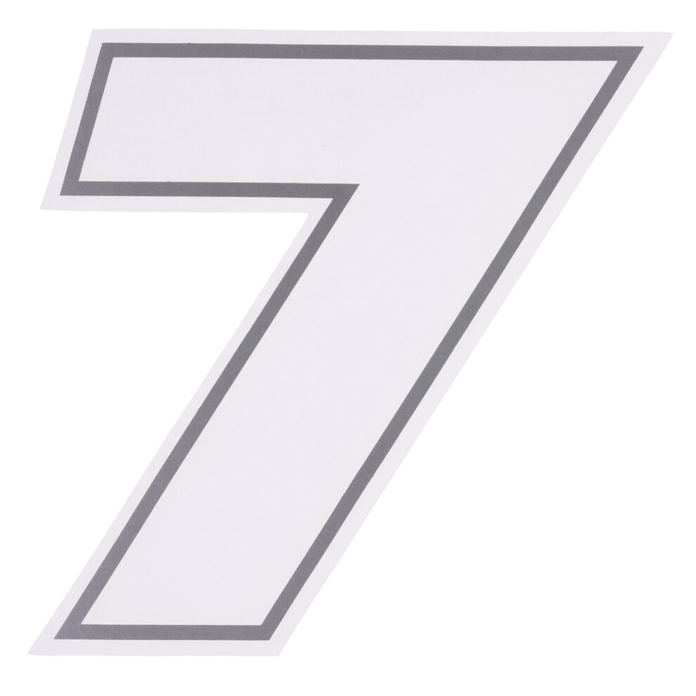 Bike It Deluxe Race Numbers Decal - #7 - 4 Inch White 5034862430540