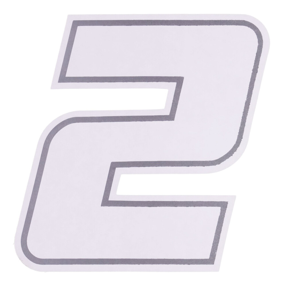 Bike It Deluxe Race Numbers Decal - #2 - 4 Inch White 5034862430496