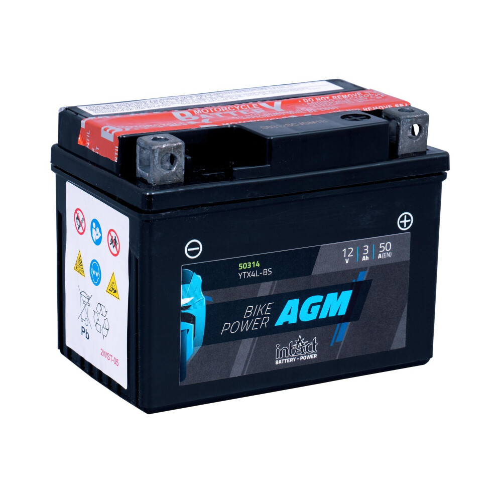 Intact Maintenance Free Agm Bike-Power Battery Ytx4l-Bs 4250227523011