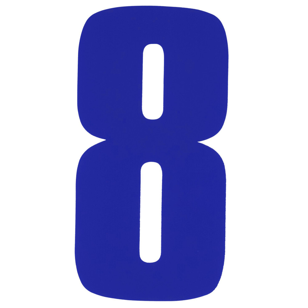 (6 Inch) Bike It Race Numbers Decal - #8 Blue 5034862330260