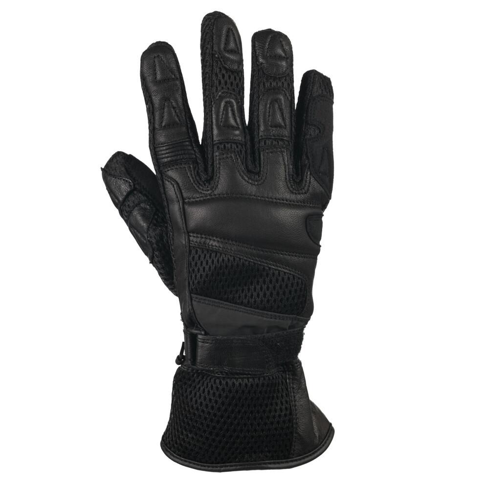 (S) Bike It Triple Air Summer Motorcycle Gloves Black 5034862451286