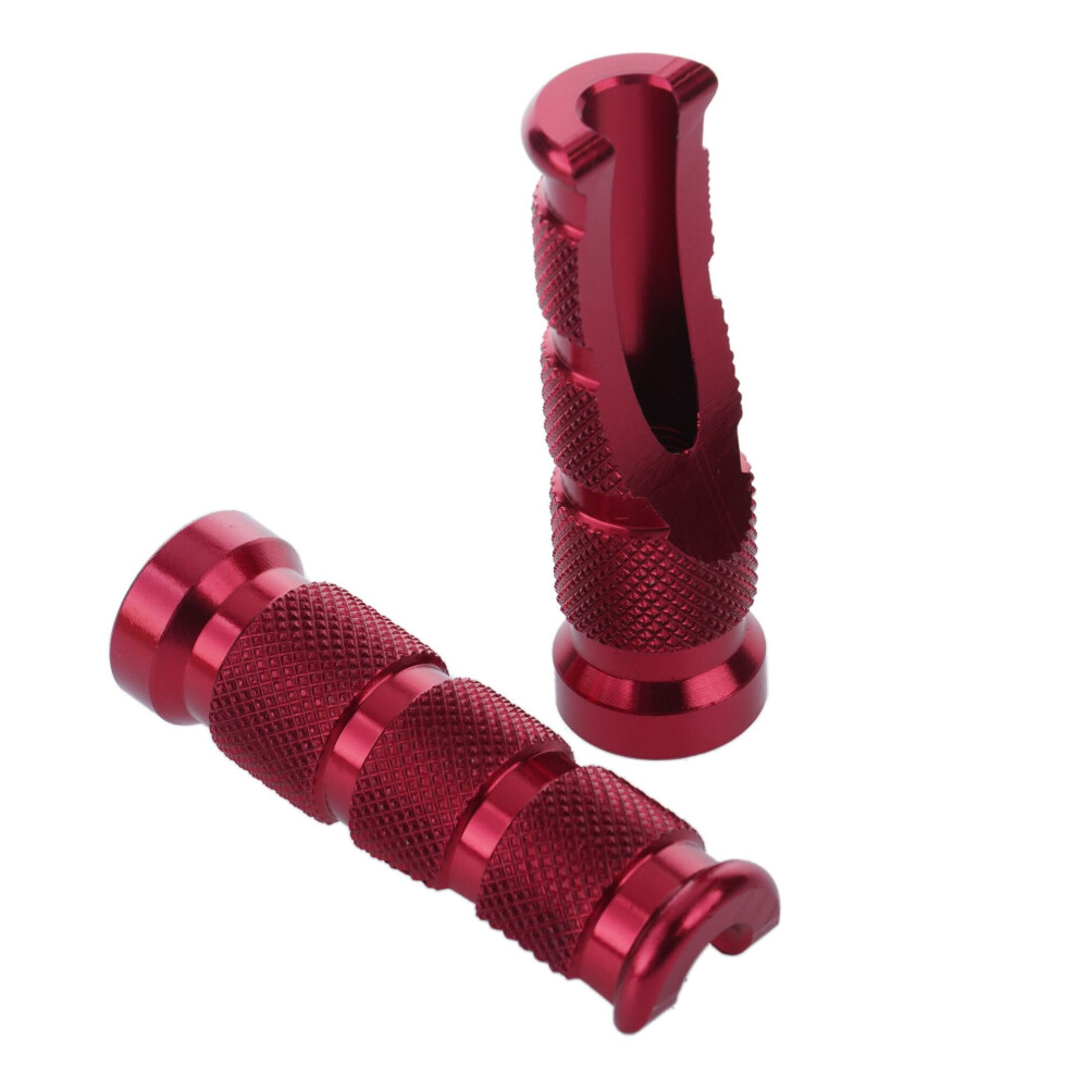 Biketek Bike It Aluminium Tape Footrest Pegs - Pair Red 5034862230959