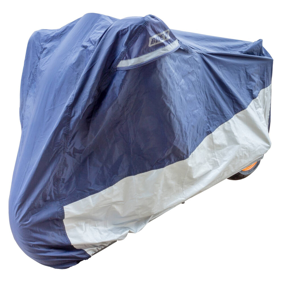 Bike It Deluxe Heavy Duty Rain Cover Blue / Silver Medium Fits Up To 600cc-image-OPC-PB7BKK8-NEW
